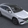 White Mercedes Electric SUV With Modern Design And Green License Plate