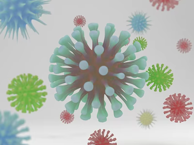 Advanced Medical Devices For Detecting Colorful Viral Particles In Virus Research 3d model