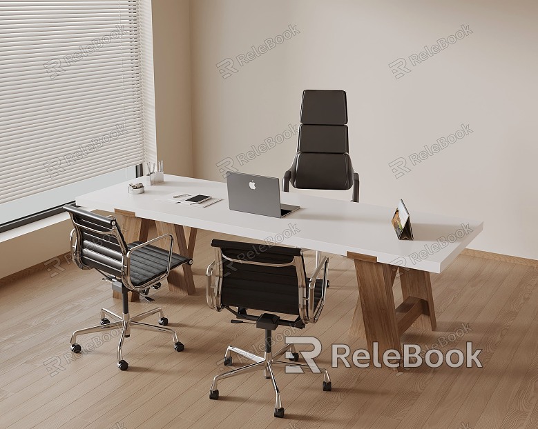 Modern Office Desk and Chair Staff Desk and Chair Office Supplies model