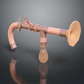 Creative Computer Component Structure With Pink Pipes Bulb And Horn Shaped Parts