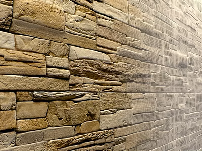 Natural Stone Wall With Earth Tones Textured Surface And Rustic Design 3d model
