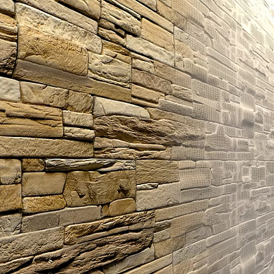 Natural Stone Wall With Earth Tones Textured Surface And Rustic Design 3d model