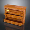 Wooden Chest of Drawers With Multiple Drawers Metal Handles And Labels