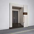 Modern Elevator Lobby Interior With White Walls Dark Floor Elevator Door And Sign 3d model