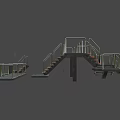 Heavy Duty Multi Level Industrial Platform Structures with Railings Stairs Support Frames and Grated Treads