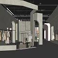 Modern Clothing Store Interior With Hanging Racks Mannequins And Warm Lighting