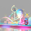 Game Show ip Meichen Bubble Mart Atrium Meichen Dameichen Design Mall Meichen 3d model