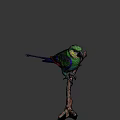 Colorful Parrot with Green Yellow Blue and Red Feathers Perched on a Branch