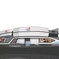 Modern Commercial Complex With Green Roof Connected Buildings And Central Open Plaza