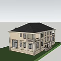Twin Villa Exterior With Two Story Structure Black Roof Balconies And Porches