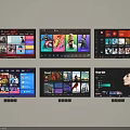 Modern Smart Televisions Displaying Streaming Content App Interfaces And Movie Posters 3d model