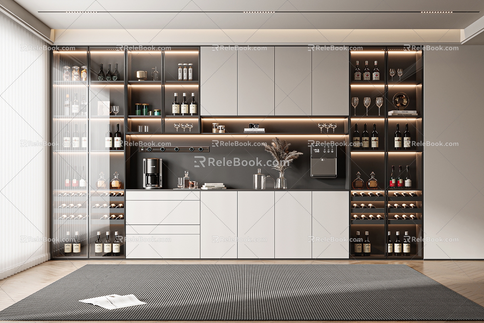 Light Luxury Wine Cabinet 3d model