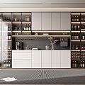 Light Luxury Wine Cabinet 3d model