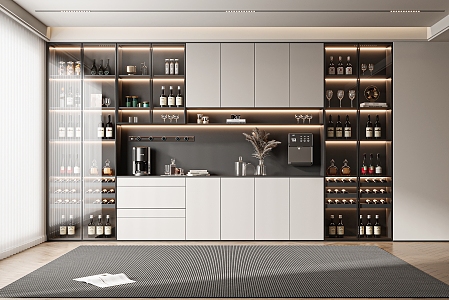 Light Luxury Wine Cabinet 3d model