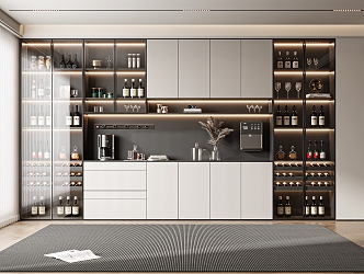 Light Luxury Wine Cabinet 3d model