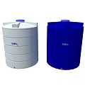 Industrial Water Storage Tanks Featuring White Blue 2000L Capacity Closed Top
