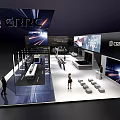 Modern Exhibition Booth for CRRC with Digital Screens and Vehicle Displays