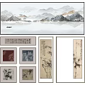 Traditional Chinese Art Collection Featuring Landscape Paintings Calligraphy And Bamboo Prints