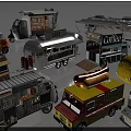 Assorted Food Truck Models Featuring Coffee Hot Dog And Ice Cream Services