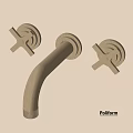 Brass Wall Mounted Faucet With Cross Handles For Modern Bathroom Poliform
