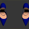Women's Blue High Heels With Ankle Strap Pointed Toe And Stiletto Heel Design