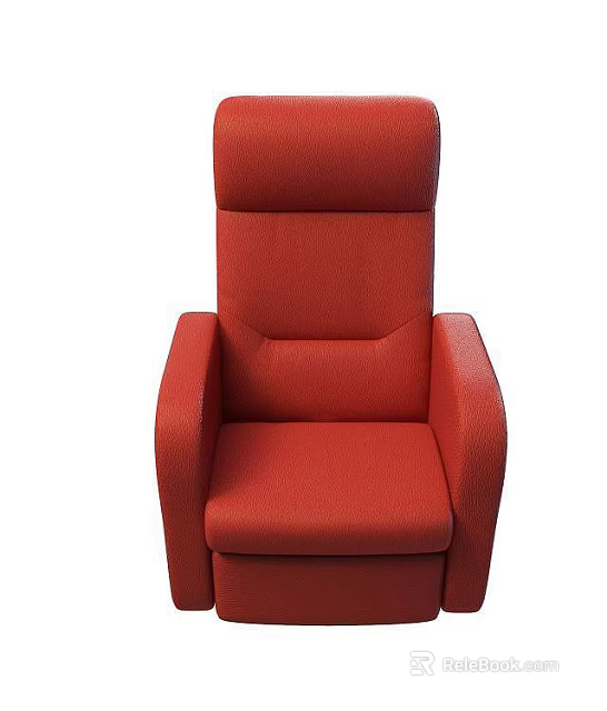 Modern Red Upholstered Single Sofa With Stylish Design For Home Living Room 3d model 