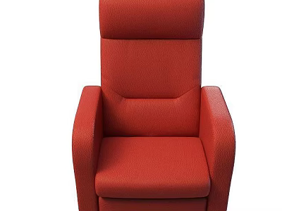 Modern Red Upholstered Single Sofa With Stylish Design For Home Living Room 3d model