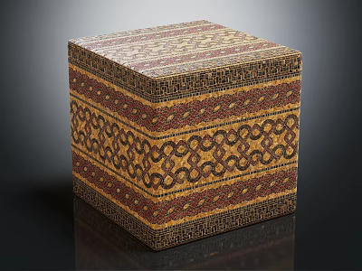Modern Storage Box Greek Mosaic Square Box 3d model