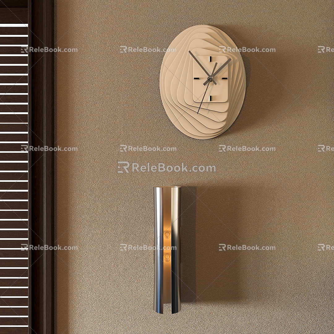 Wall lamp clock 3d model