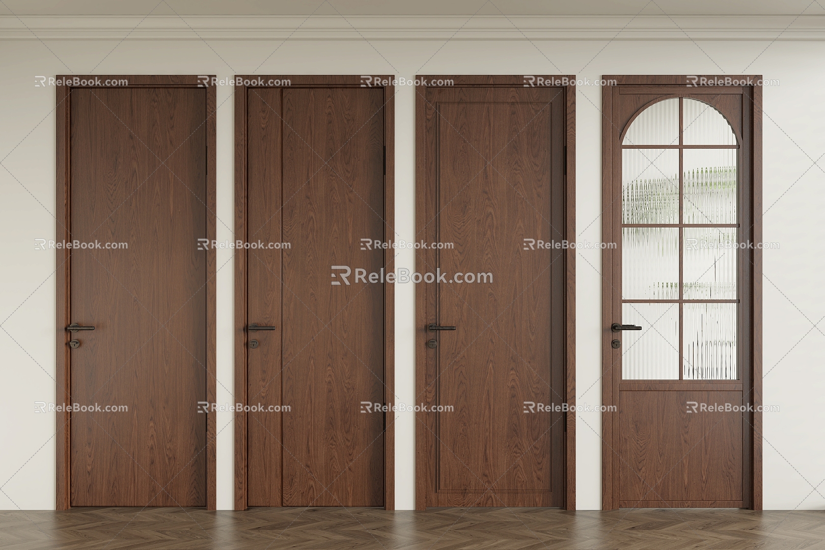 Middle Style Door Bedroom Door Room Door Single Door Toilet Door Glass Door 3d model