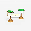 Elegant Vintage Table Lamps With Green Shade And Golden Base Design
