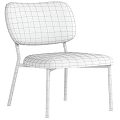 Leisure Chair With White Fluffy Fabric And Black Metal Legs Available In Brown And Black