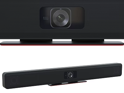 Black Soundbar Speaker with Built in Camera for Home Theater System 3d model