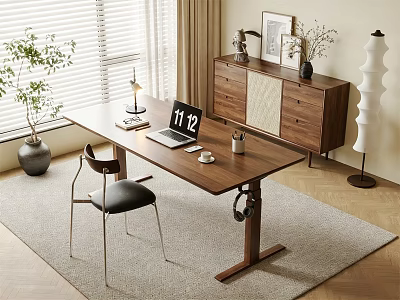 Ancient Books and Chairs Solid Wood Computer Tables and Chairs Office Tables and Chairs Decorative Side Cabinet Computer Decoration Combination Study