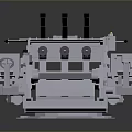 Mechanical Device Featuring Dual Barrels Black Square Parts And Spring Mechanism