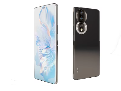 Sleek Smartphone With Wave Pattern Back Design And Circular Camera Module Light Dark Colors 3d model