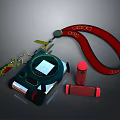 Red GODO Lanyard With Device Screen Star Pendant And Cylindrical Object