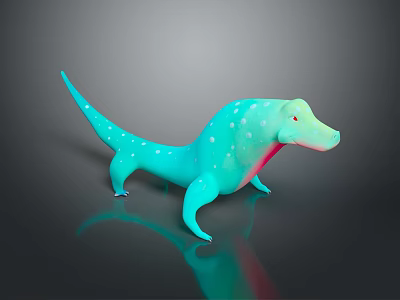 Game Movie Character Blue Lizard Like Creature With White Spots And Shiny Reflection 3d model