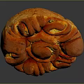 Freshly Baked Golden Brown Swirl Pastry Bun With Delicious Fluffy Texture And Round Shape