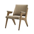 Cream wind armchair chair chair 3d model