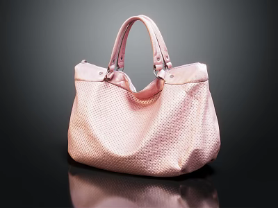 Elegant Pink Perforated Handbag Featuring Stylish Design For Daily Use 3d model