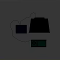Modern Electronic Devices Including Black Speaker Small Blue Light Unit And Green Light Control Panel