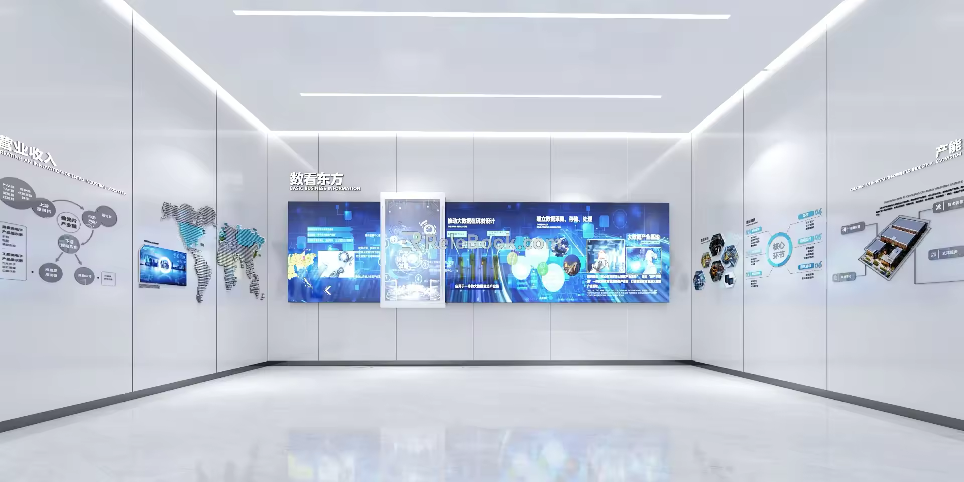 Industry data of science and technology exhibition hall 3d model