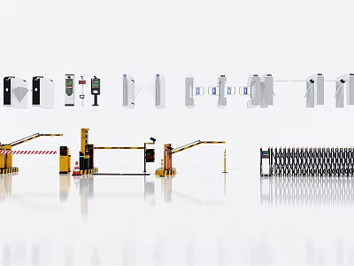 Public Facilities Security Equipment Including Boom Barriers Railings And Access Control Gates 3d model