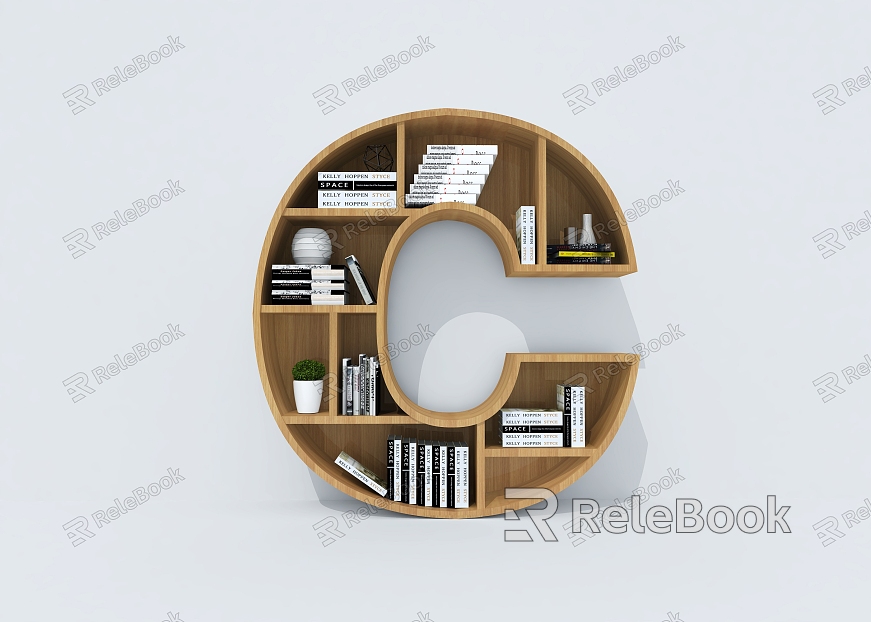 Creative Bookcase Creative Bookshelf Letter Bookshelf Bookshelf Container Shelf model