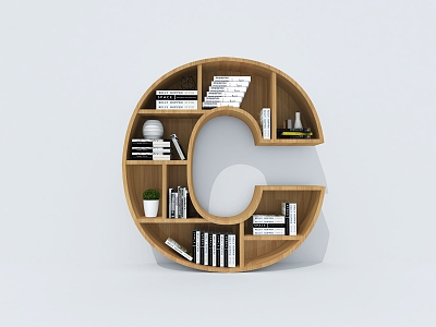 Creative Bookcase Creative Bookshelf Letter Bookshelf Container Shelf model