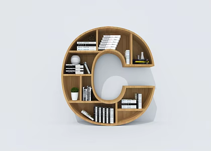Creative Bookcase Creative Bookshelf Letter Bookshelf Container Shelf 3d model