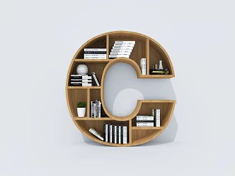 Creative Bookcase Creative Bookshelf Letter Bookshelf Container Shelf 3d model