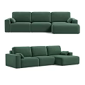 Modern Green Sectional Sofa With Comfortable Cushions And L Shaped Design 3d model