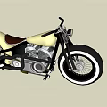 Vintage Custom Motorcycle With White Body Black Tires And Classic Engine Design Details